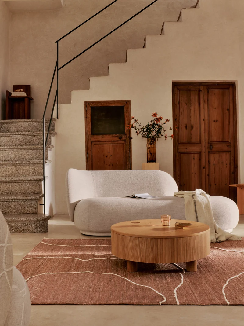 Gesso Jute Rug - Terracotta/Off-White