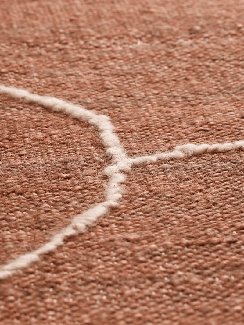 Gesso Jute Rug - Terracotta/Off-White