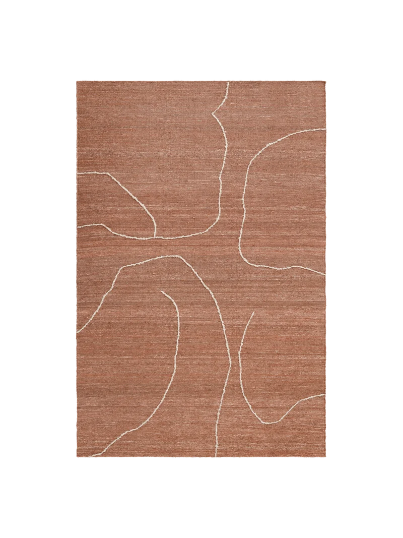 Gesso Jute Rug - Terracotta/Off-White