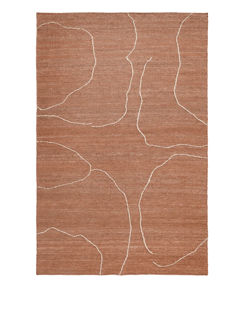 Gesso Jute Rug - Terracotta/Off-White