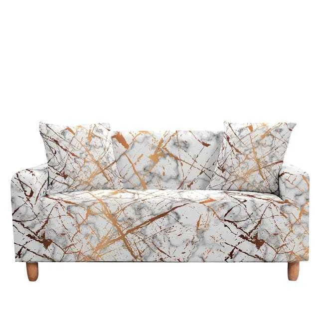 Housse canapé d'angle SKYBLUE imprimé arc en ciel et motif ciel bleu