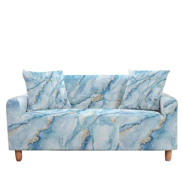 Housse canapé d'angle SKYBLUE imprimé arc en ciel et motif ciel bleu