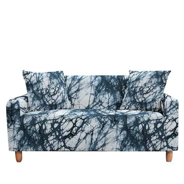 Housse canapé d'angle SKYBLUE imprimé arc en ciel et motif ciel bleu