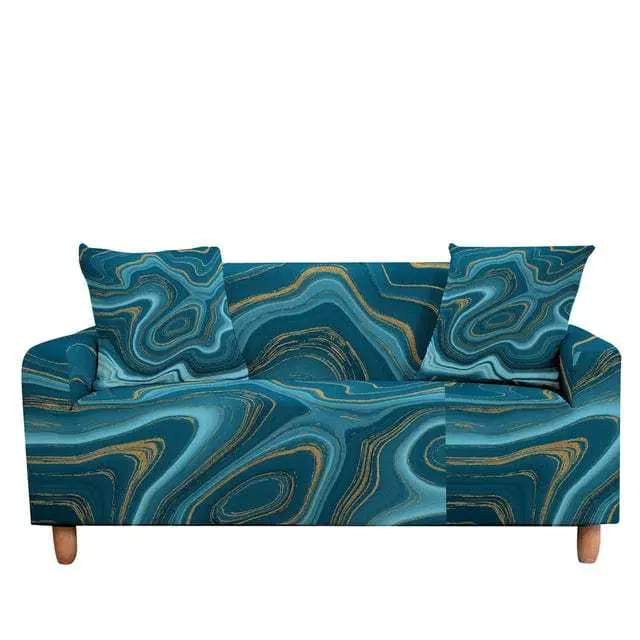 Housse canapé d'angle SKYBLUE imprimé arc en ciel et motif ciel bleu