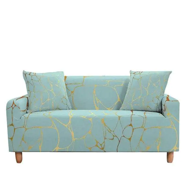 Housse canapé d'angle SKYBLUE imprimé arc en ciel et motif ciel bleu