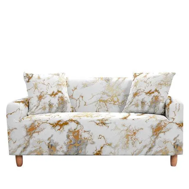 Housse canapé d'angle SKYBLUE imprimé arc en ciel et motif ciel bleu