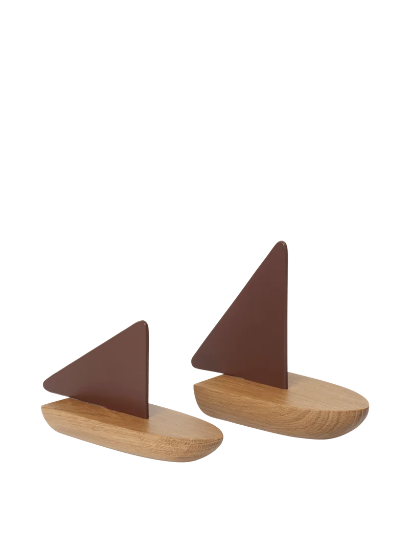 Opty Boat - Set of 2 - Dark Pecan/Oak