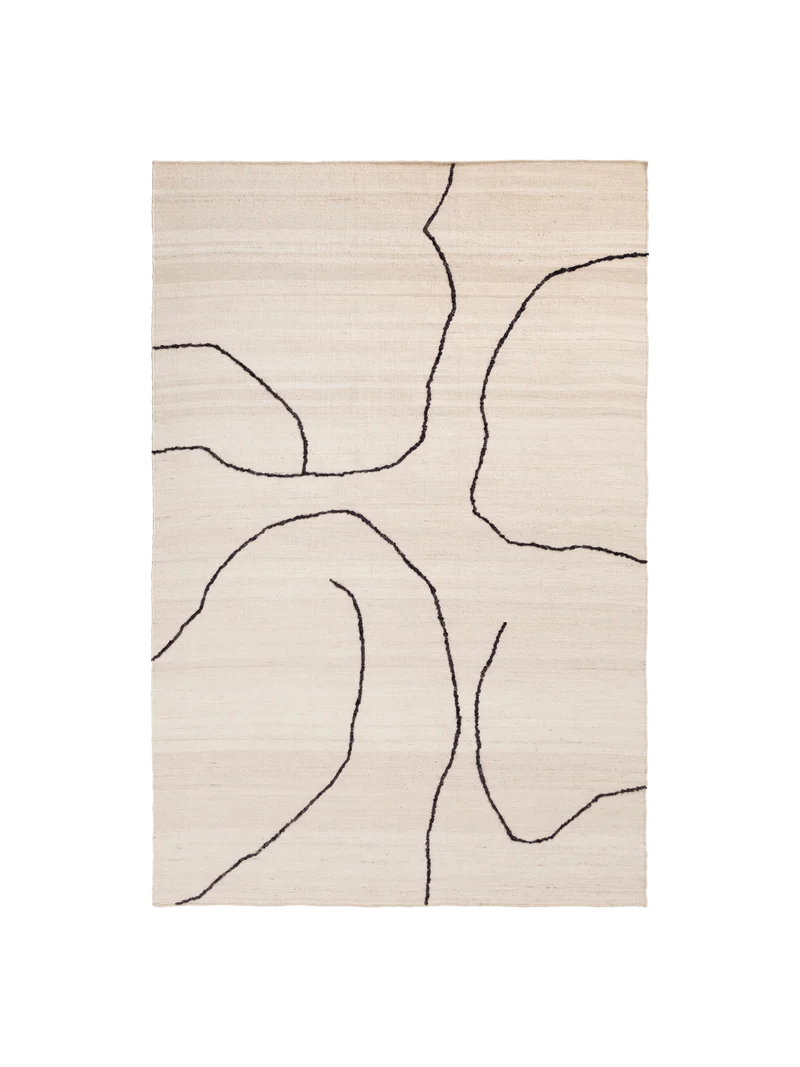 Gesso Jute Rug - Off-White/Dark Fig