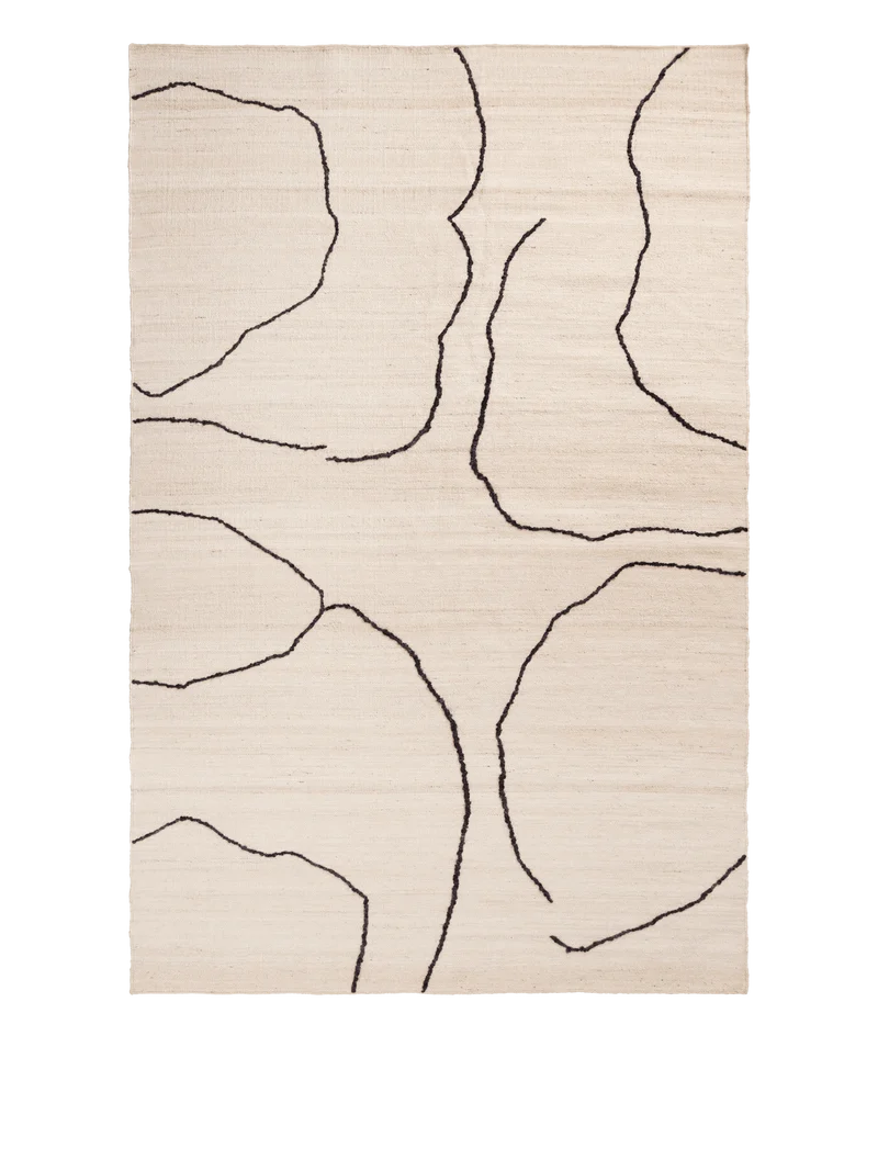 Gesso Jute Rug - Off-White/Dark Fig