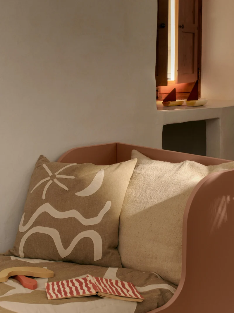 Kove Applique Cushion - Tan
