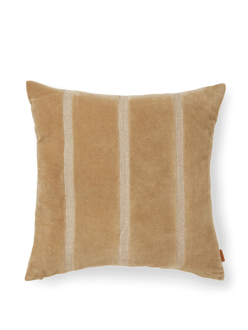 Senti Stripe Cushion Cover - Dark Sand/Linen