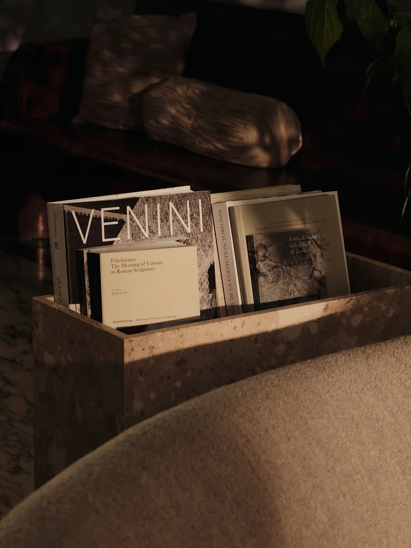 Stone Plant Box with Shelf - Sand