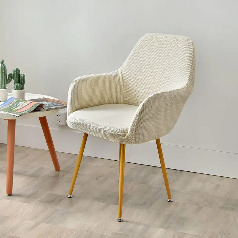 Housse de fauteuil scandinave incurvé style nordique avec accoudoir INCURA