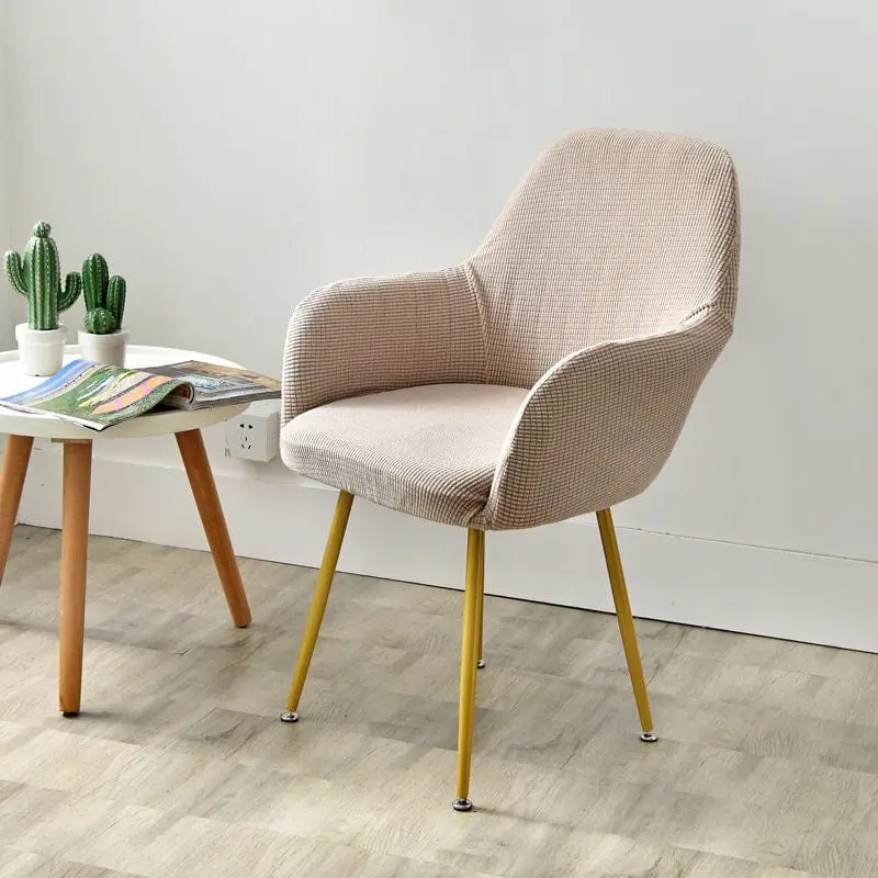 Housse de fauteuil scandinave incurvé style nordique avec accoudoir INCURA