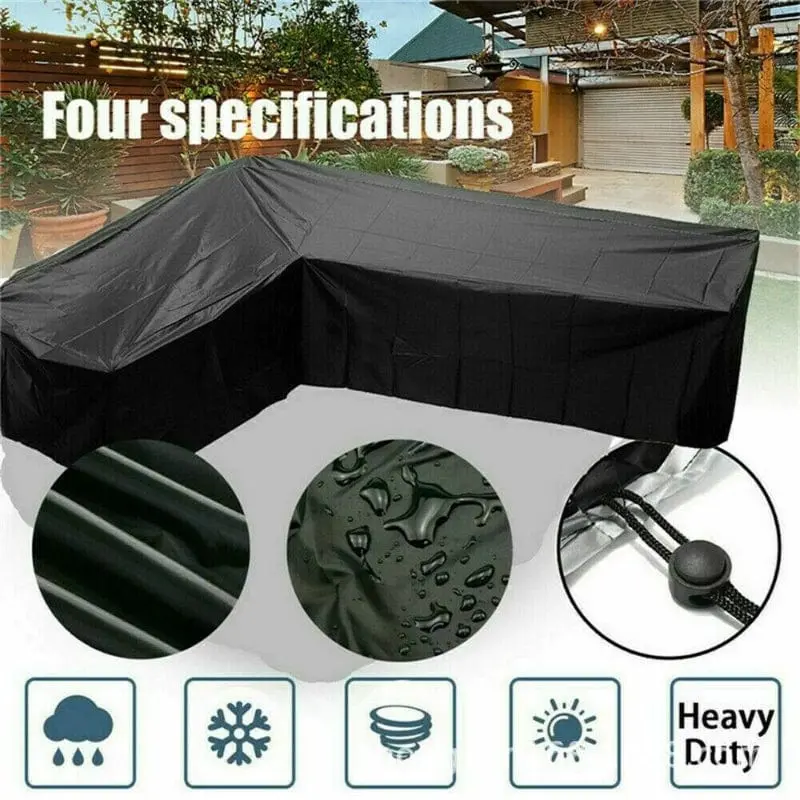LSQUARD - Couverture de meubles d'extérieur imperméable pour canapé de jardin en forme de L canapé