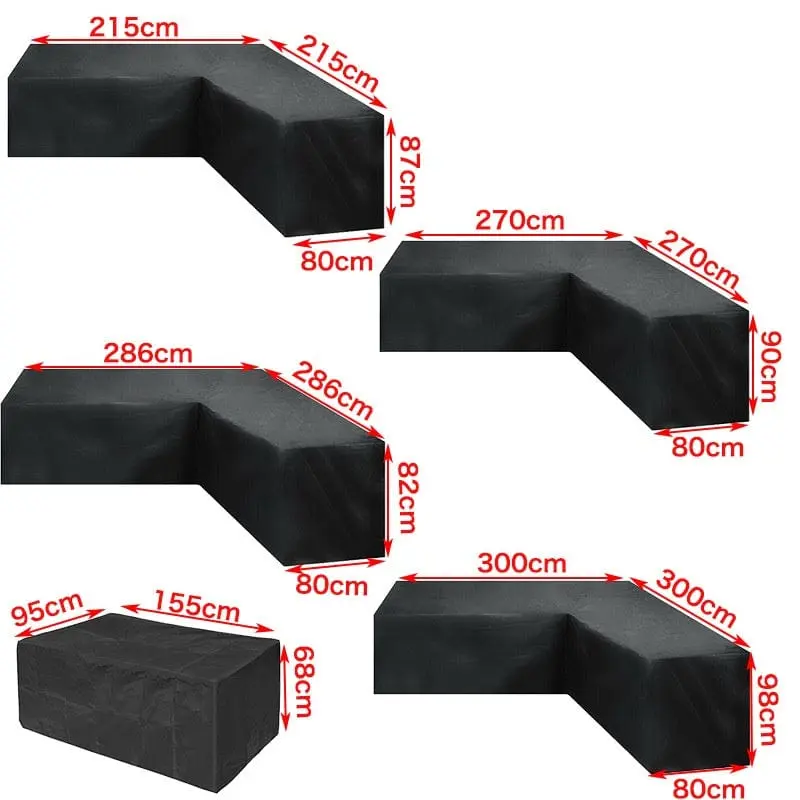 LSQUARD - Couverture de meubles d'extérieur imperméable pour canapé de jardin en forme de L canapé