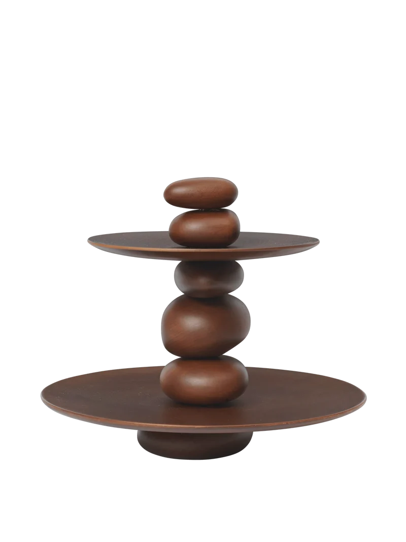 Pebble Dessert Stand - Dark Brown