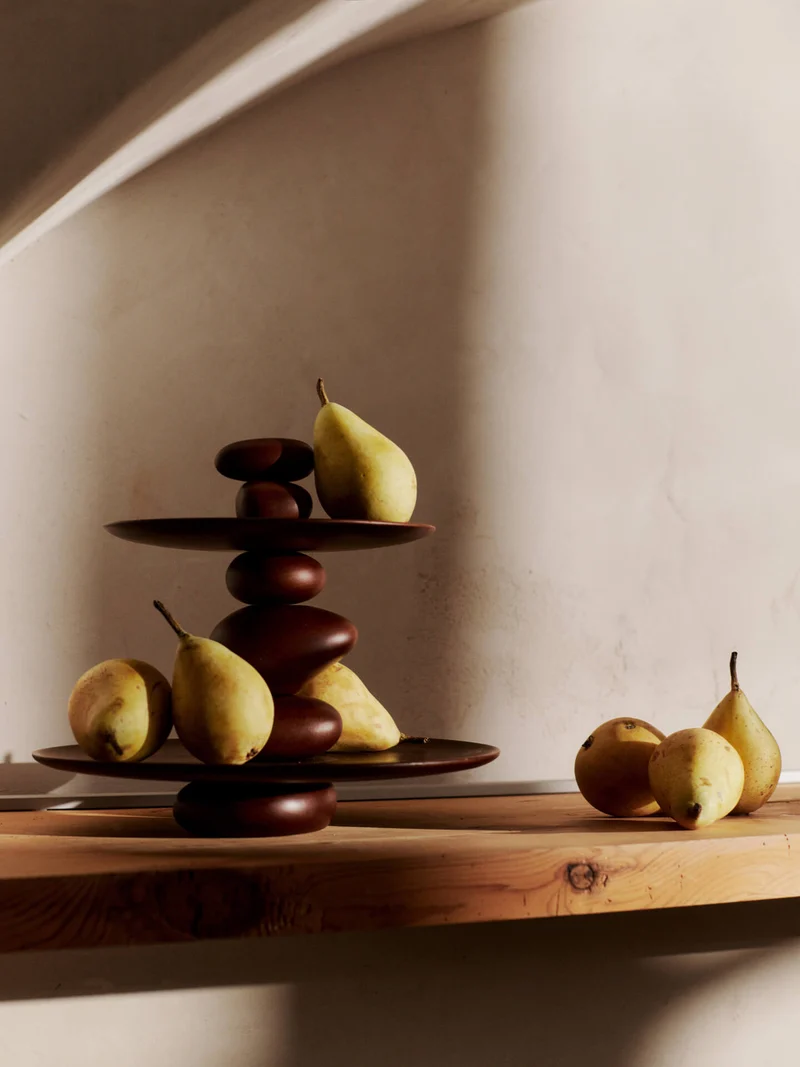 Pebble Dessert Stand - Dark Brown