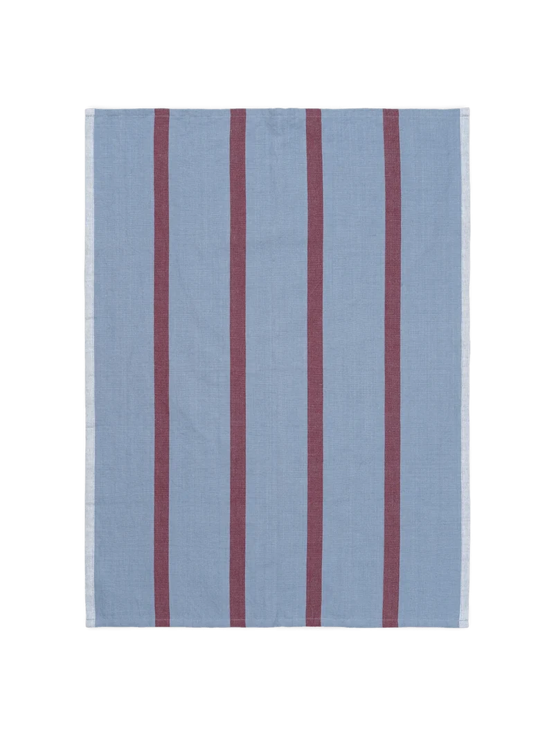 Hale Tea Towel - Faded Blue/Burgundy