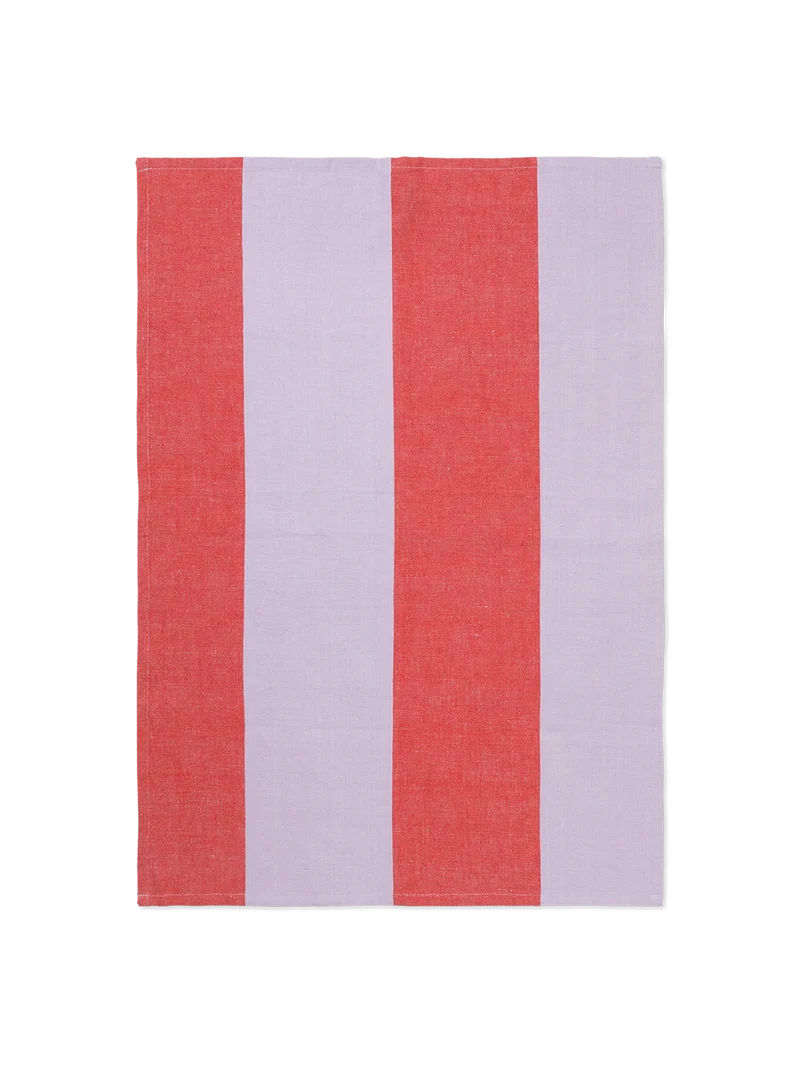 Hale Tea Towel - Red/Lilac