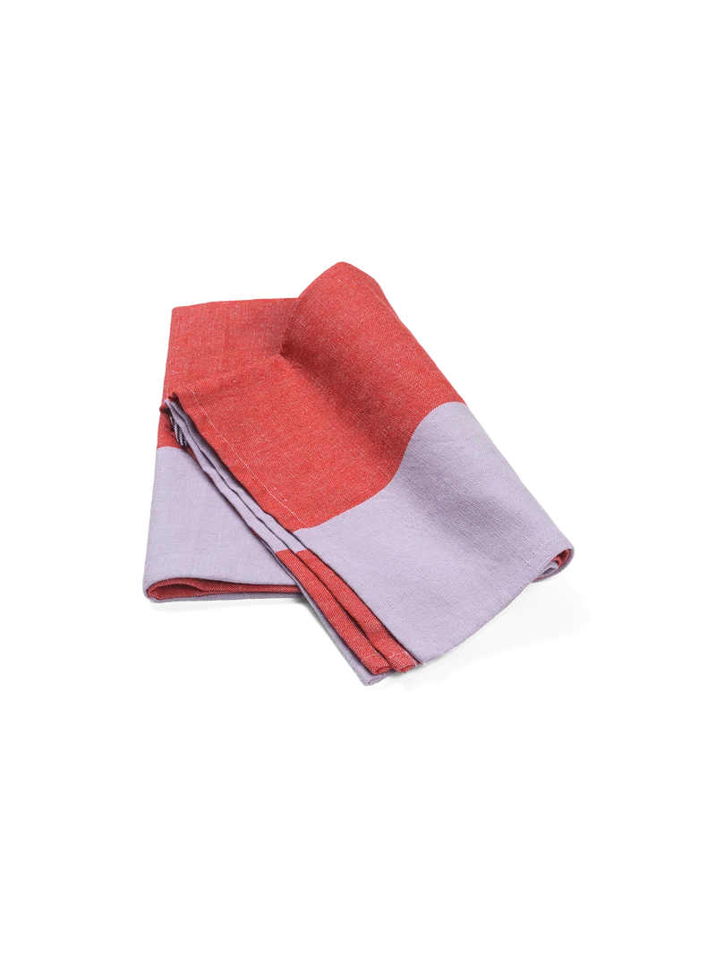 Hale Tea Towel - Red/Lilac