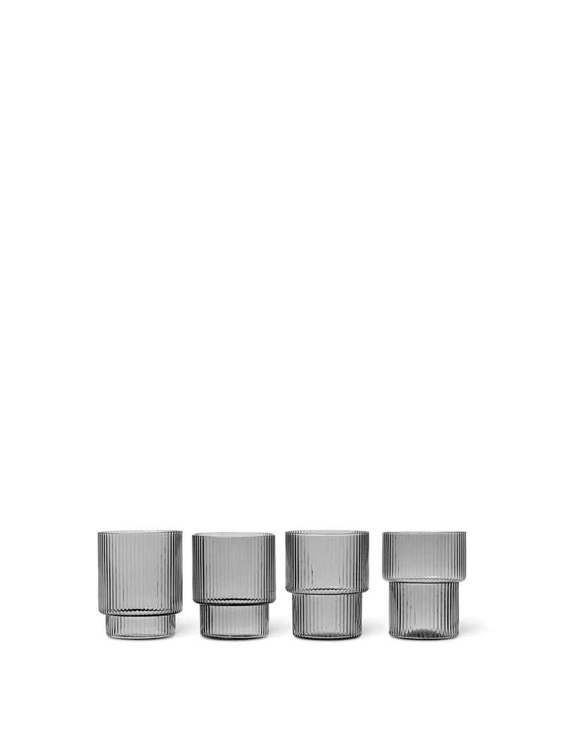 Ripple Glasses - Set of 4 - Smoked Grey