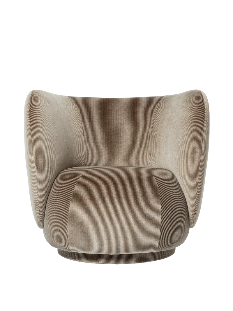 Rico Lounge Chair - Devoré Velvet - Flint Grey
