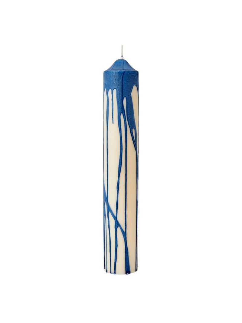 Dryp Pillar Candle - Large - Deep Blue