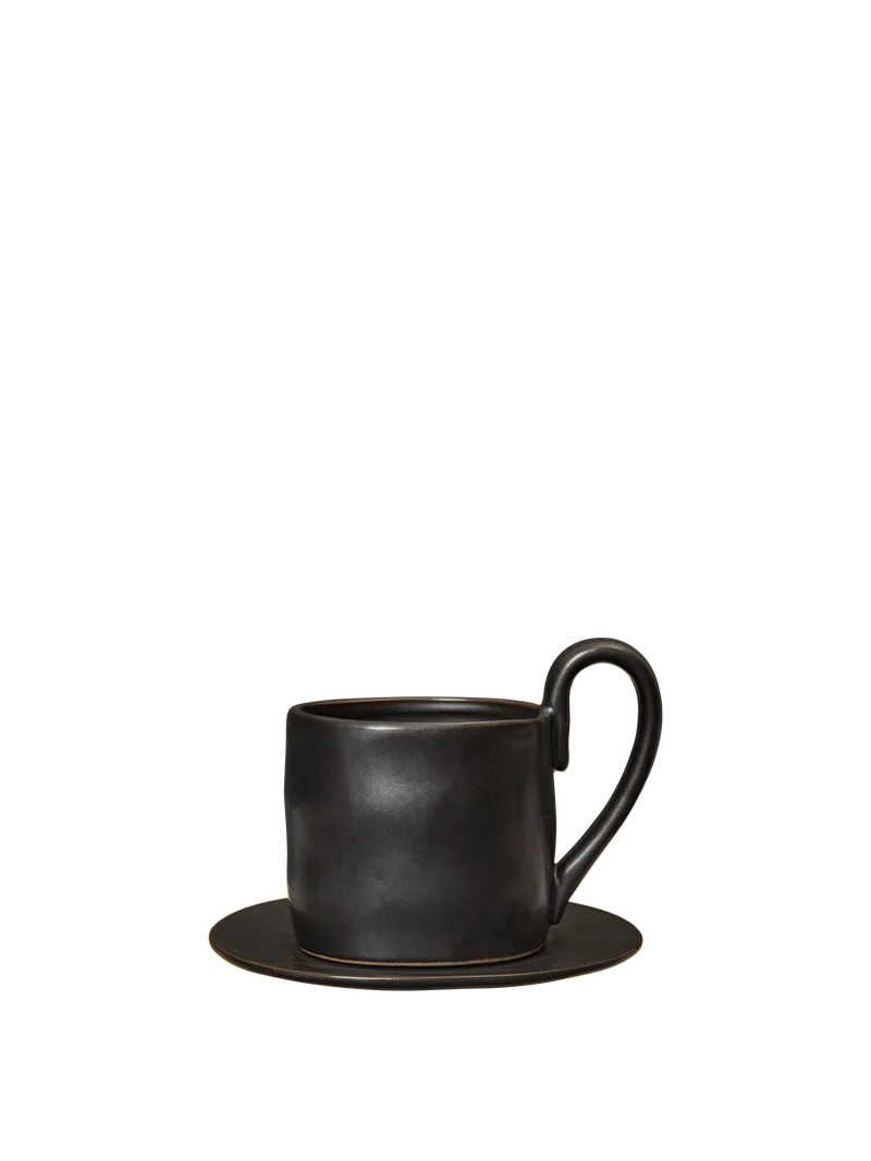 Flow Mug with Saucer - Black