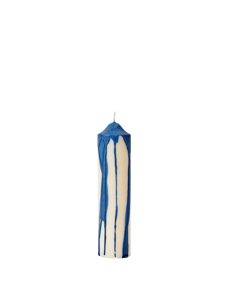 Dryp Pillar Candle - Small - Deep Blue
