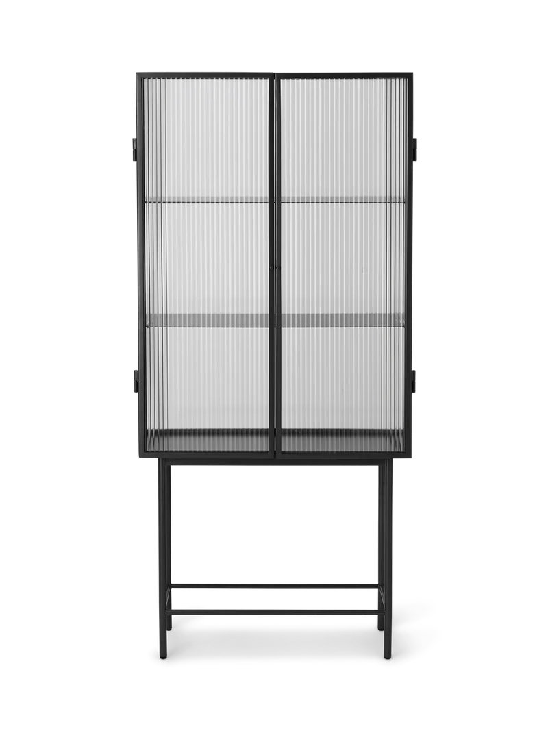 Haze Vitrine - Reeded Glass - Black