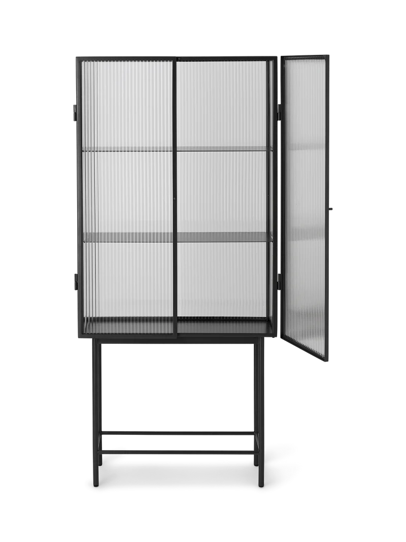 Haze Vitrine - Reeded Glass - Black