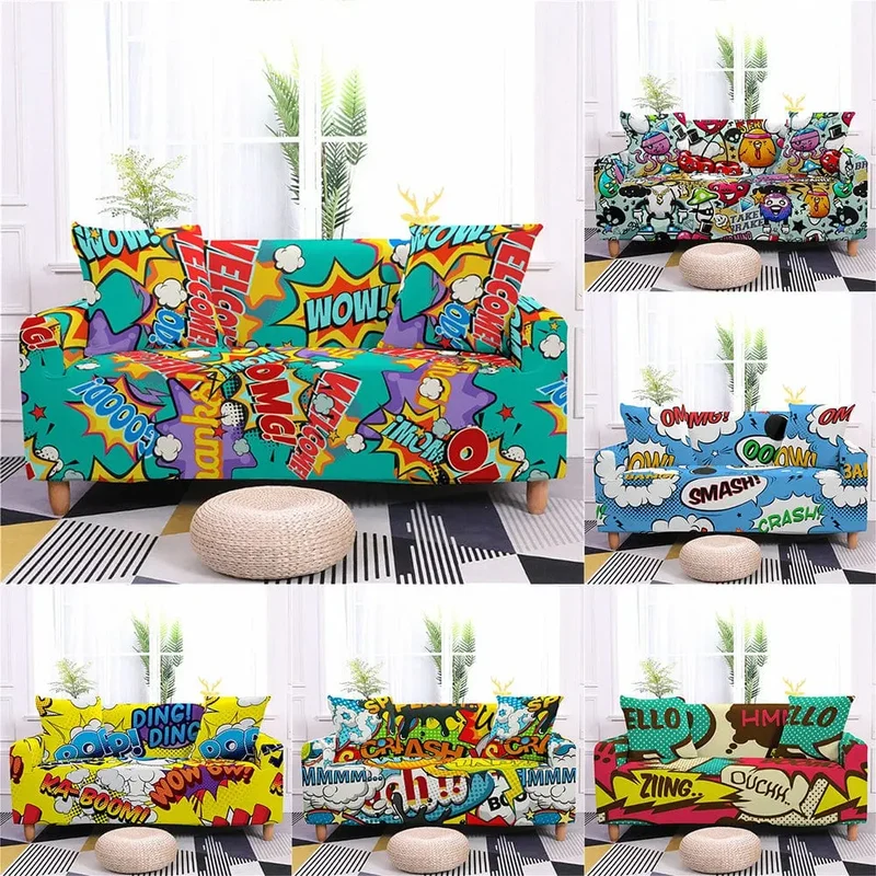 GRAFFITI - Housse canapé extensible