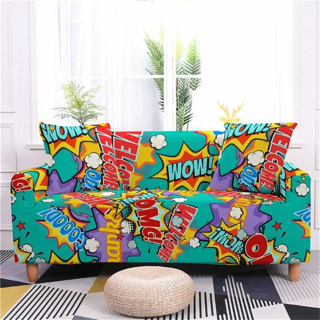 GRAFFITI - Housse canapé extensible