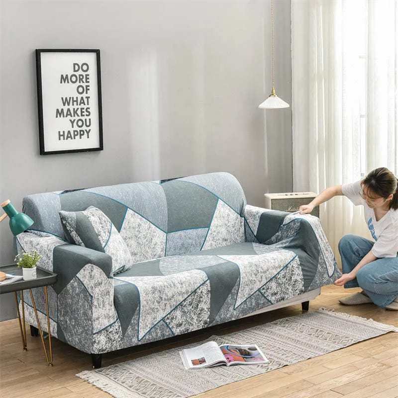 BLEGRAY - Housse canapé extensible motif imprimé