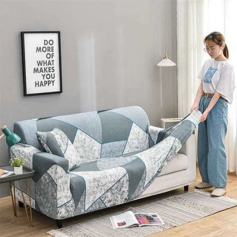 BLEGRAY - Housse canapé extensible motif imprimé