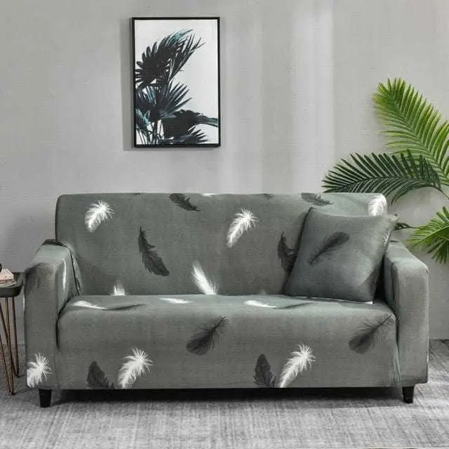 BLEGRAY - Housse canapé extensible motif imprimé