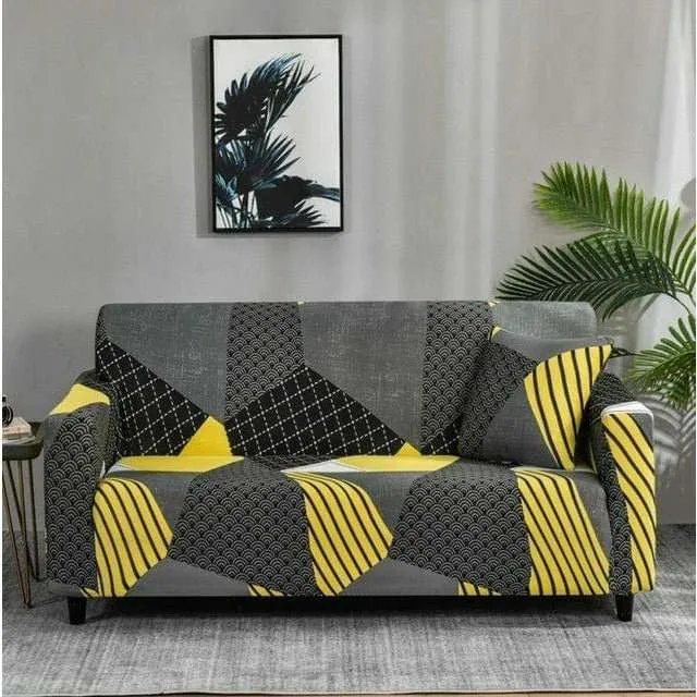 BLEGRAY - Housse canapé extensible motif imprimé
