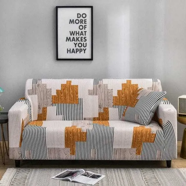 BLEGRAY - Housse canapé extensible motif imprimé