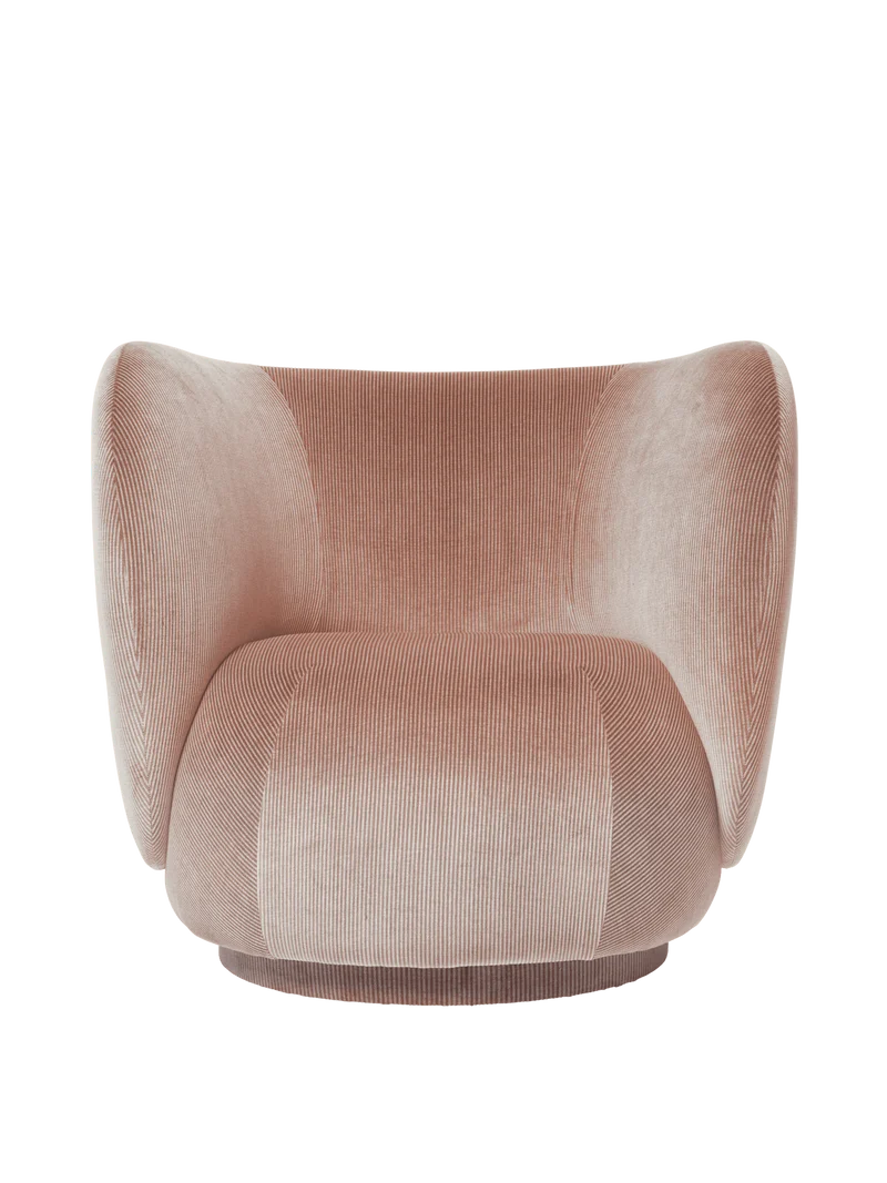 Rico Lounge Chair - Devoré Velvet - Blush