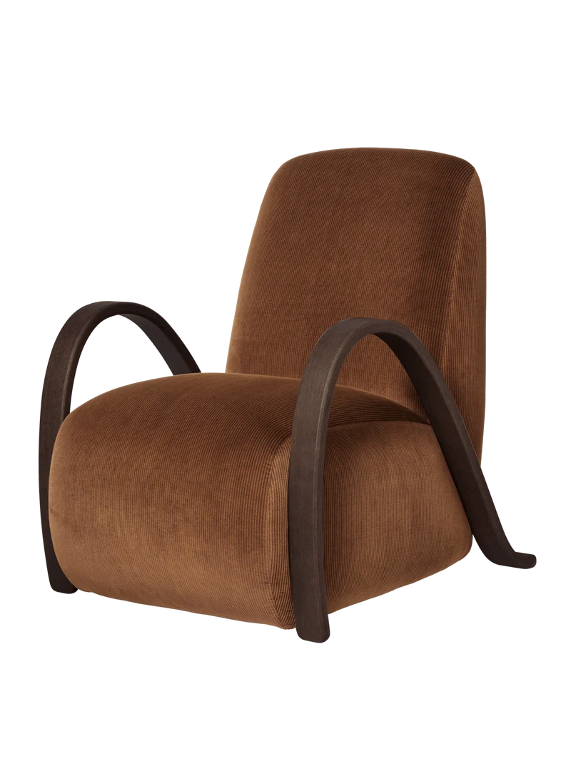 Buur Lounge Chair - Devoré Velvet - Rust