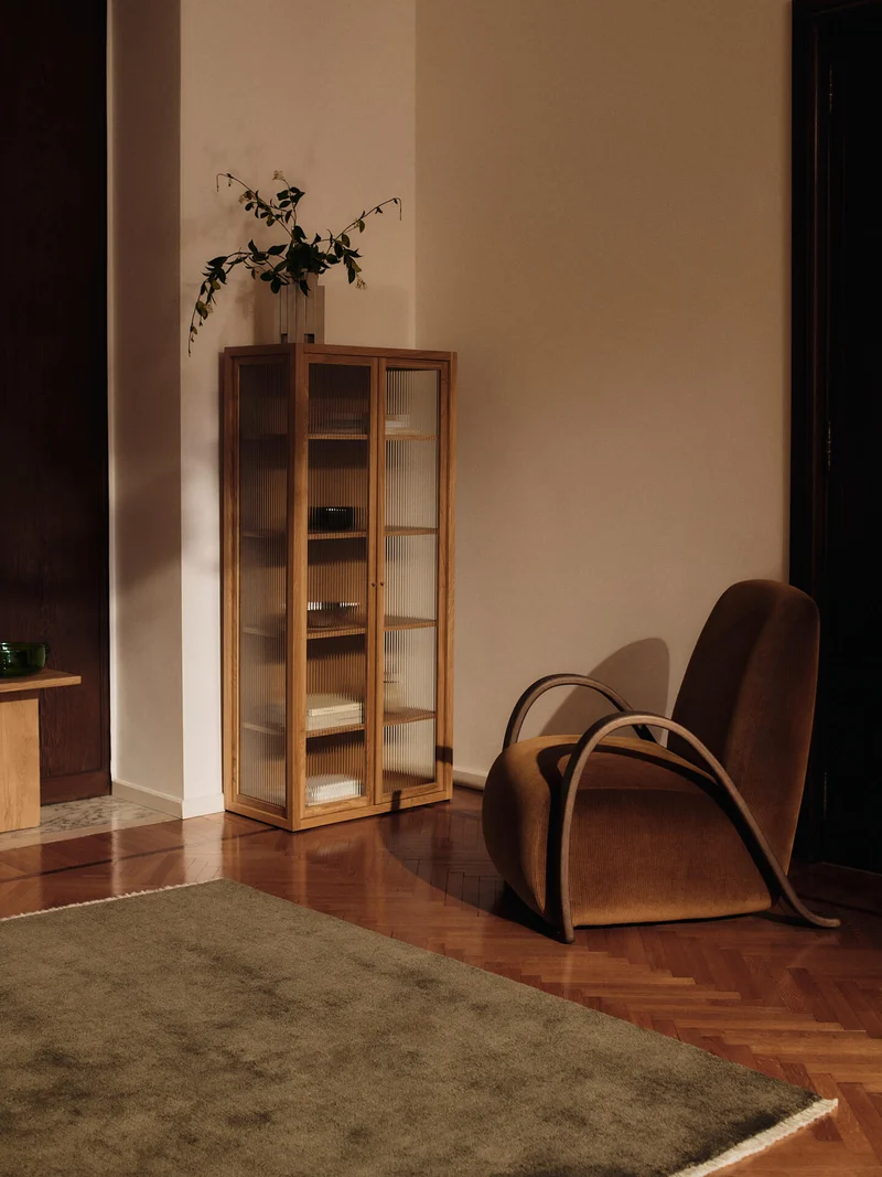 Buur Lounge Chair - Devoré Velvet - Rust