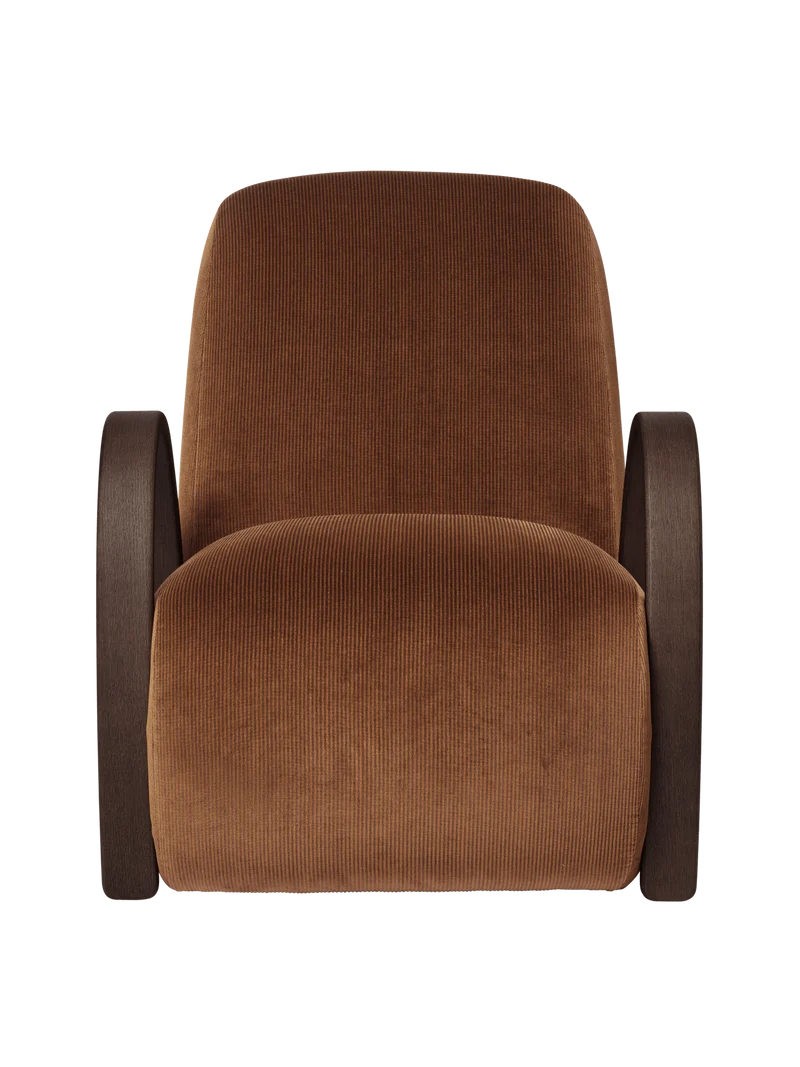 Buur Lounge Chair - Devoré Velvet - Rust