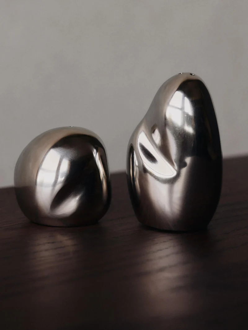 Orevo Salt and Pepper Shakers - Set of 2 - Stainless Steel