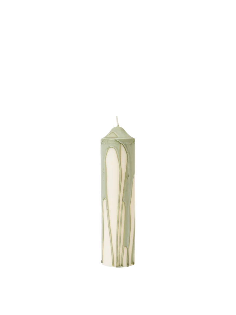Dryp Pillar Candle - Small - Tea Green