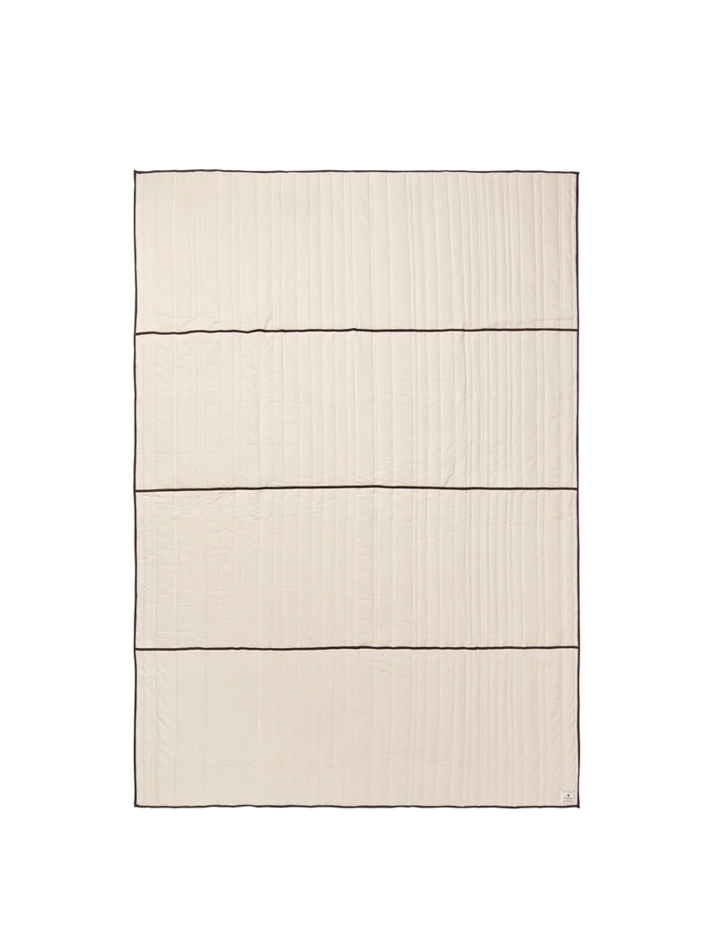 Vari Quilted Bedspread - Single - Natural/Dark Chocolate
