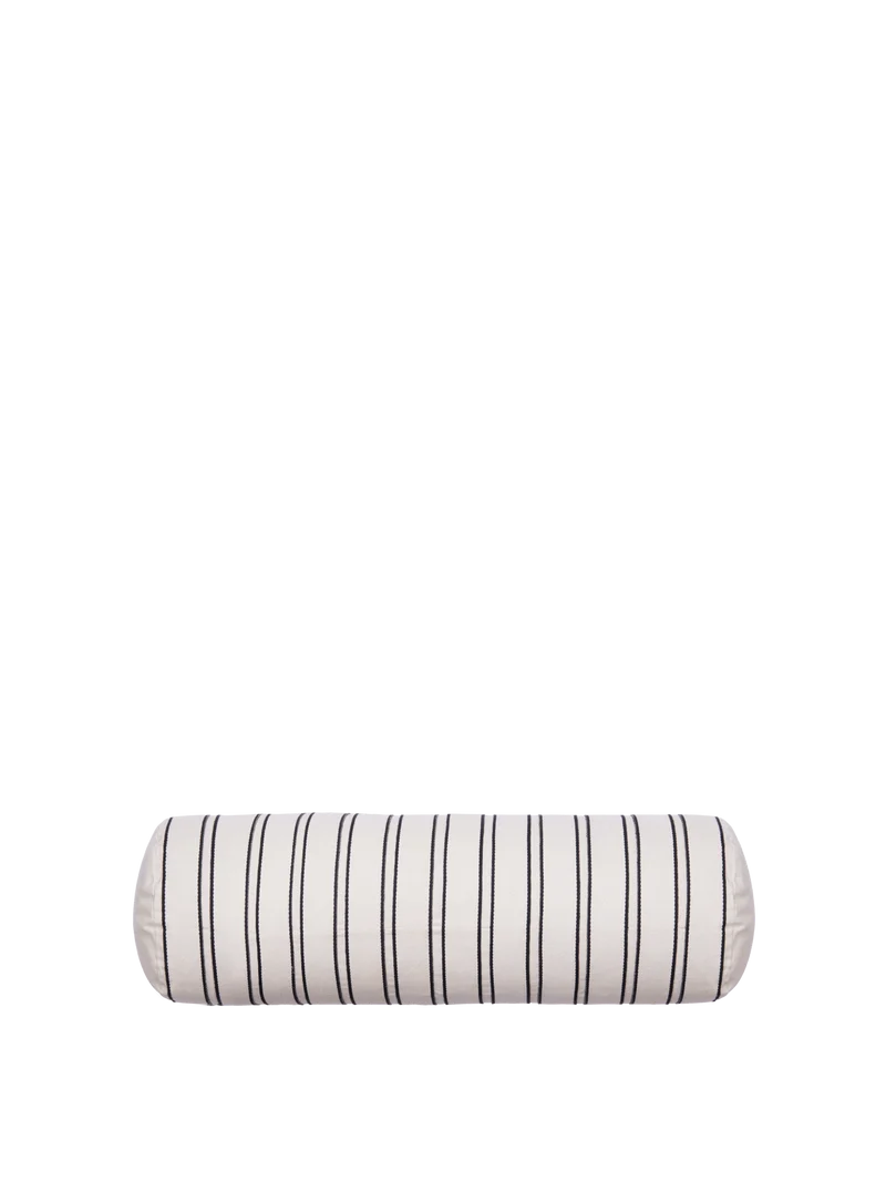 Twill Bolster Cushion - Off-White/Black