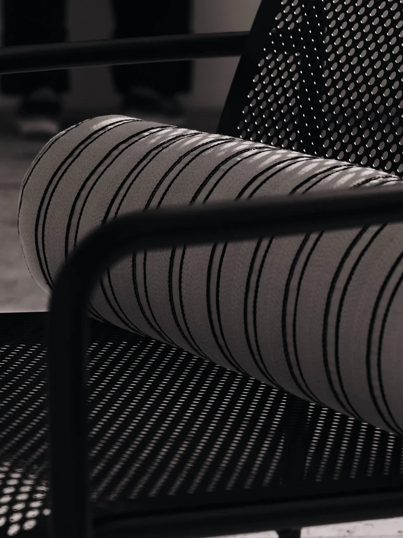 Twill Bolster Cushion - Off-White/Black