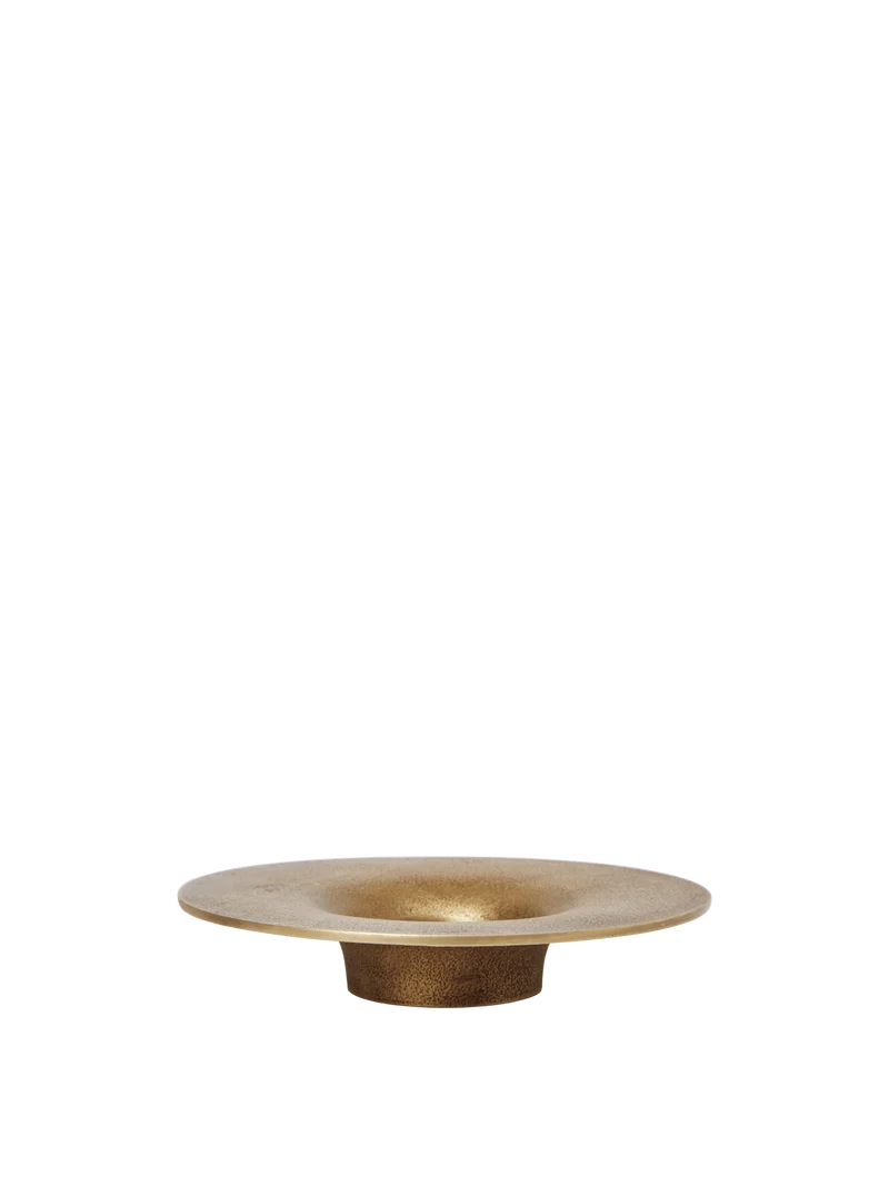 Soothe Block Candle Holder - Brass Finish