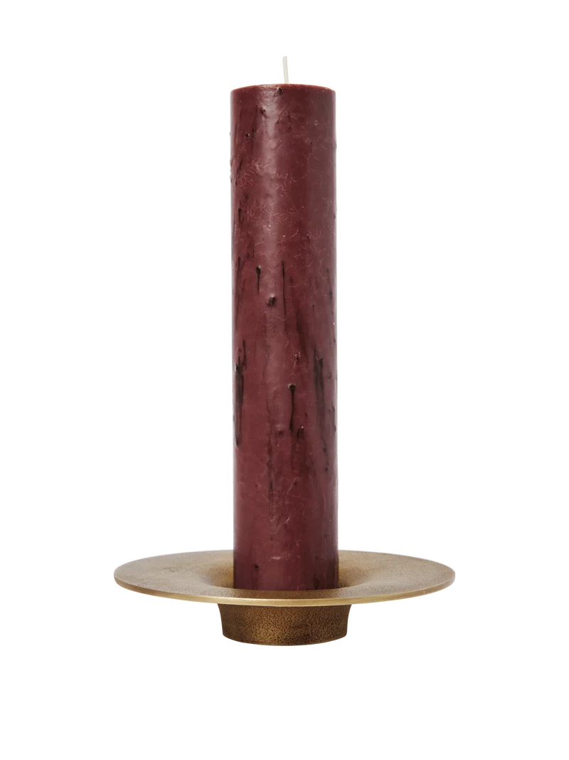 Soothe Block Candle Holder - Brass Finish
